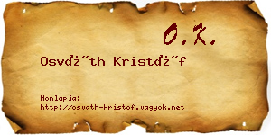 Osváth Kristóf névjegykártya