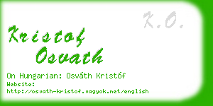 kristof osvath business card